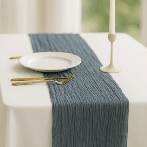 Dusty Blue Cheesecloth Table Runner