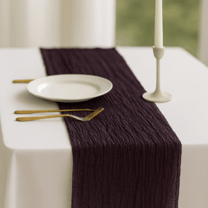 Plum Cheesecloth Table Runner
